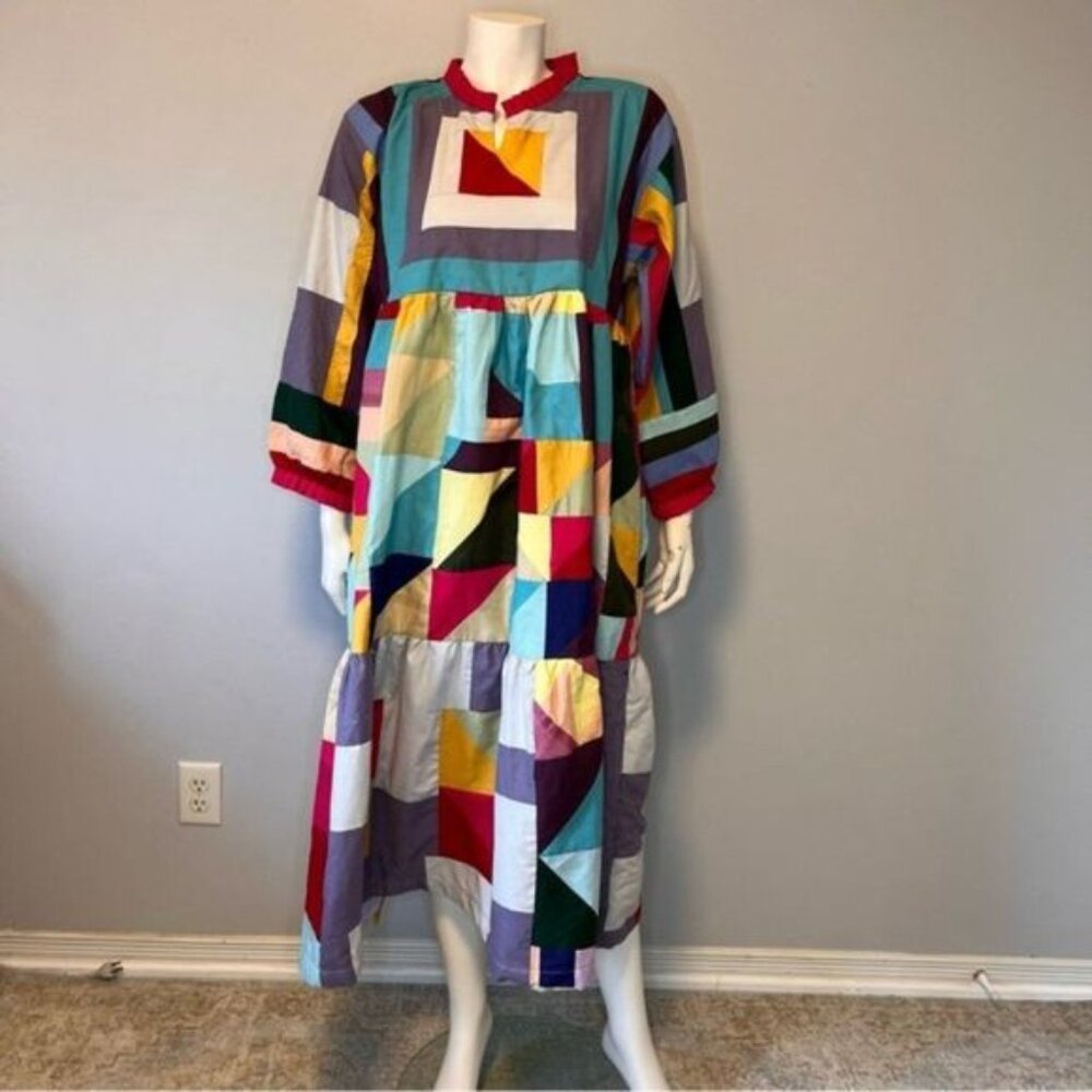 Hand Crafted Colorful Patchwork Dress
